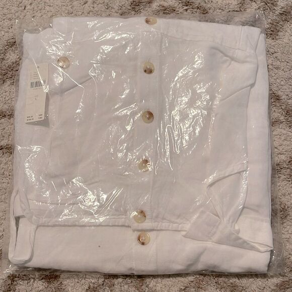 NWT By Anthropologie Sleeveless Button-Front Midi Dress Size Large White Long - Picture 5 of 5